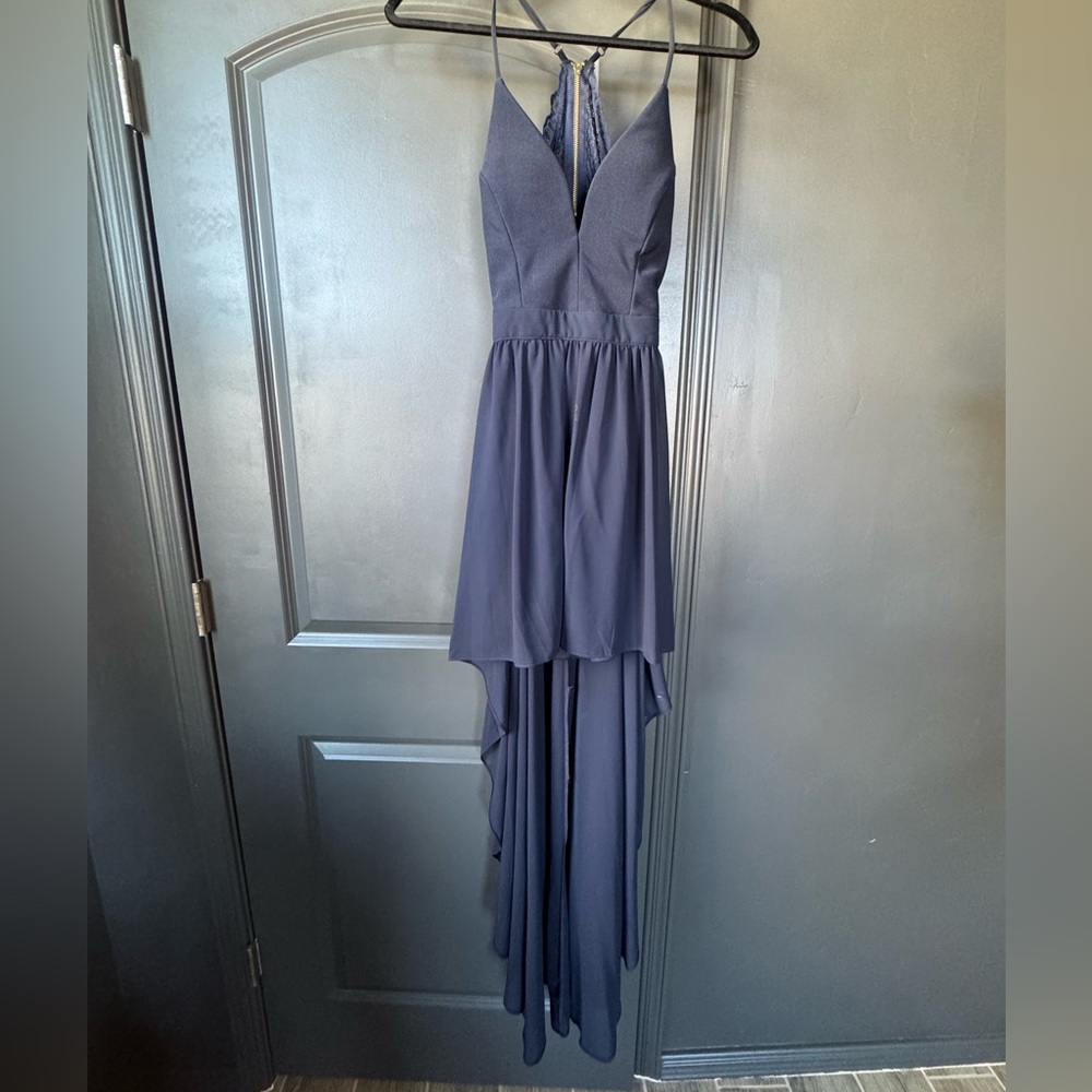 Honey and Rosie High Low Dress in Navy